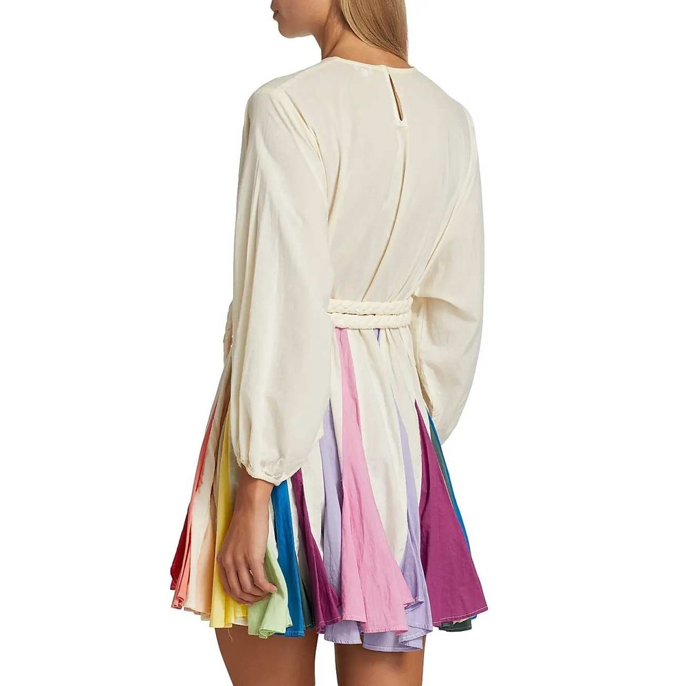 Rhode Resort Ella Mini Dress Pleat Rainbow Color Block Size XS - Picture 3 of 15